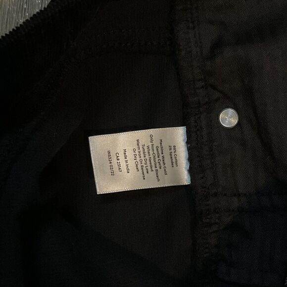 Talbots Corduroy Straight Leg Pants Black Size 16P Petite High Rise Stretch - Picture 3 of 7